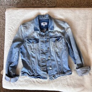 Paige Distressed Jean Jacket - M - image 1